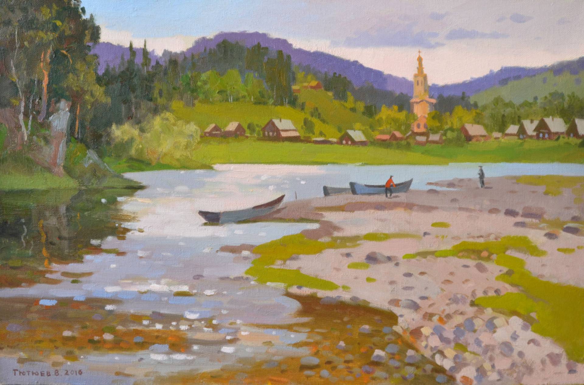 К вечеру. Рыбаки - 1, Владимир Тютюев , Купить картину Масло