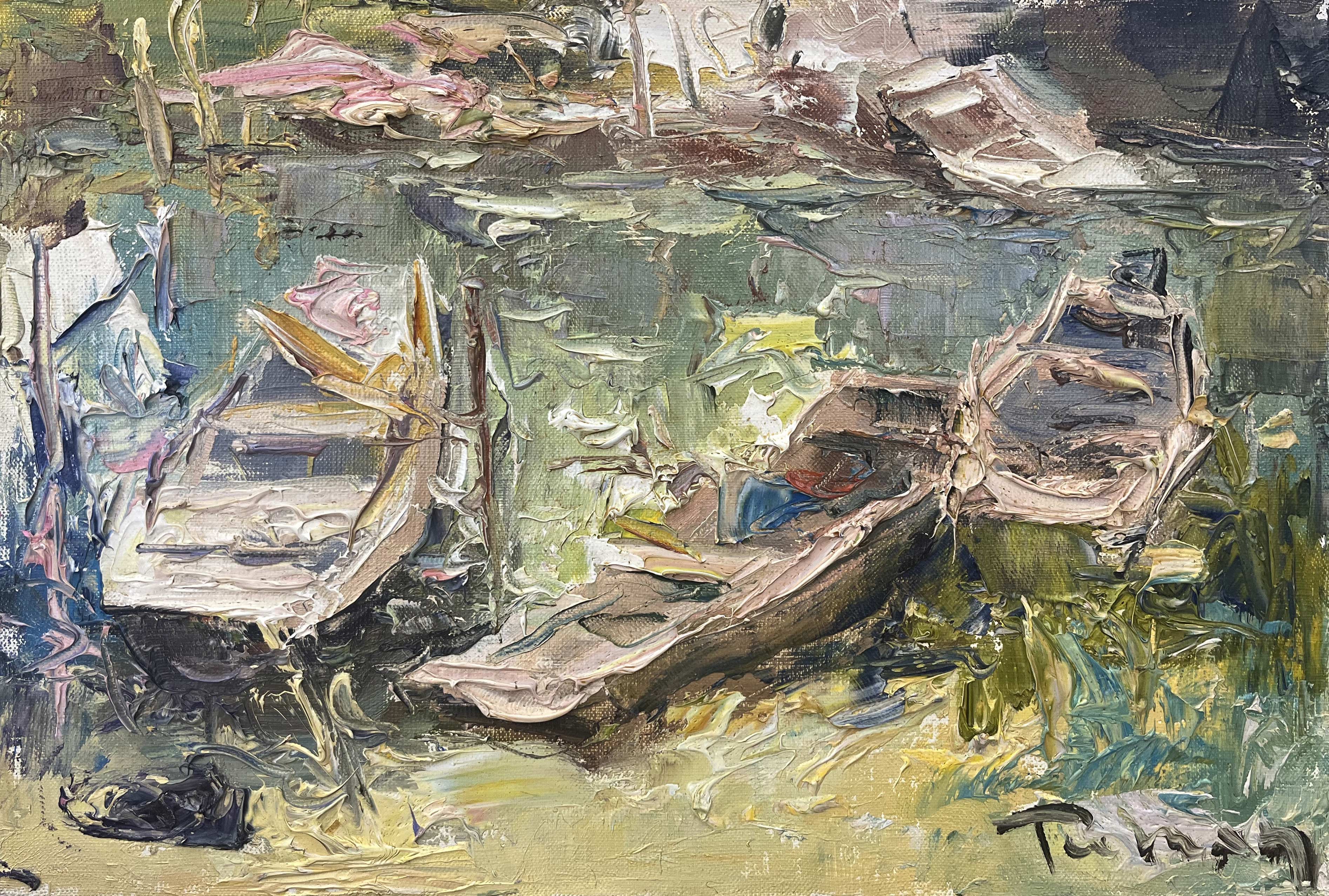 Лодки в бухте - 1, Туман Жумабаев, Купить картину Масло