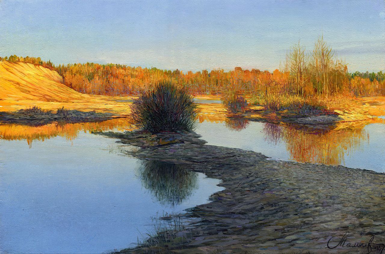 Закат цвета манго - 1, Андрей Мамаев, Купить картину Масло