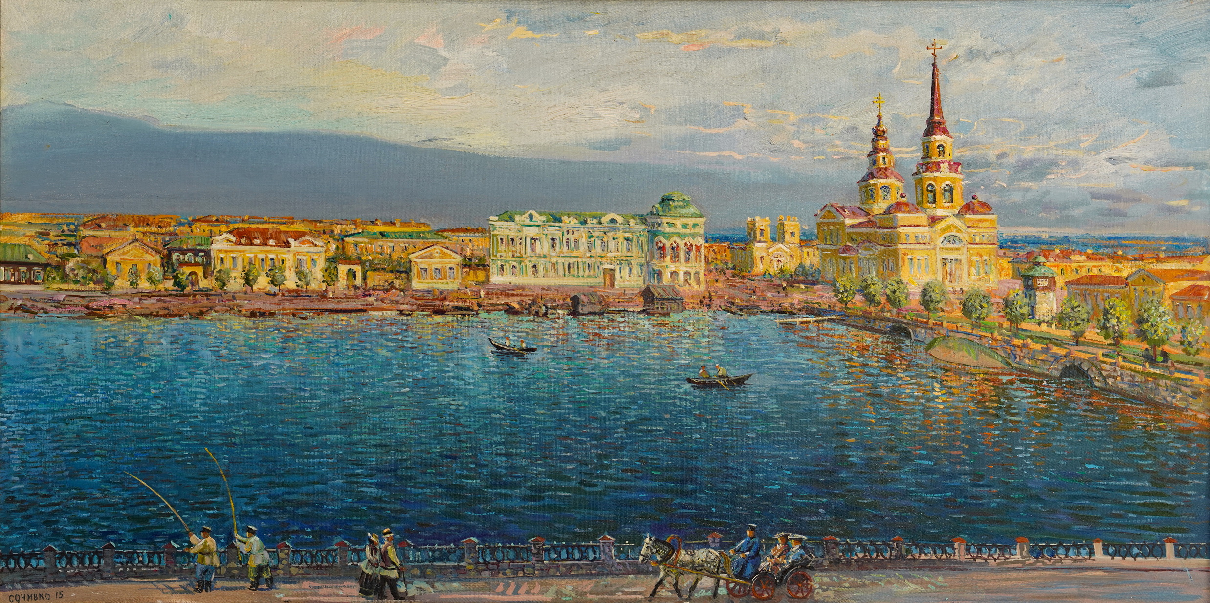 Городской пруд - 1, Сергей Сочивко, Купить картину Масло