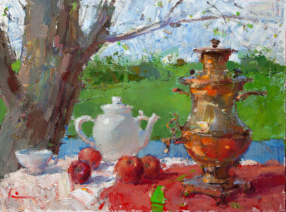 Чай на природе вкуснее - 1, Вячеслав Короленков, Купить картину Масло