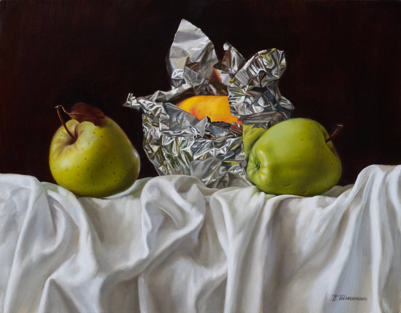 Яблоки в фольге - 1, Валерий Шишкин , Купить картину Масло