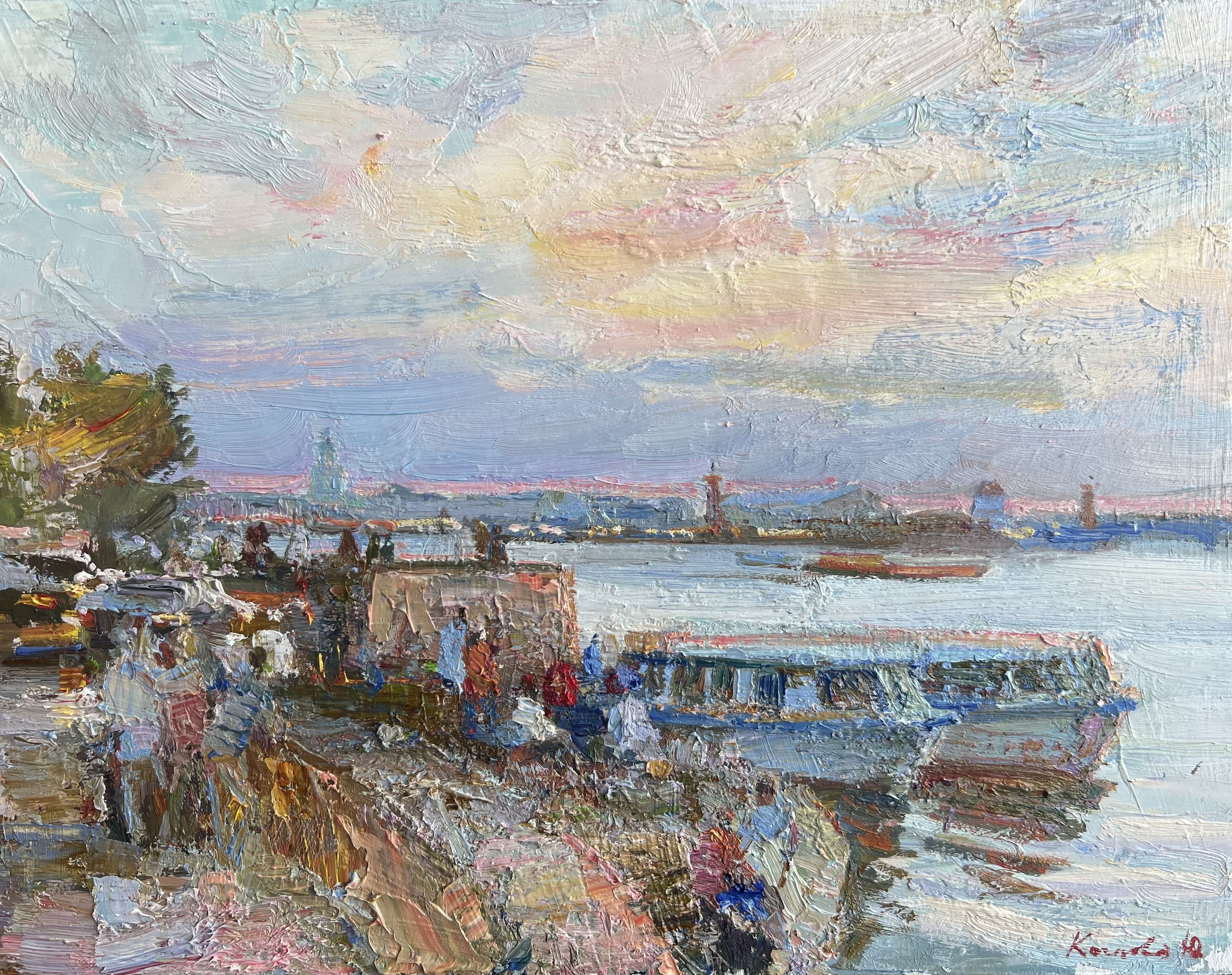 Вид на Стрелку Васильевского острова - 1, Юлия Косцова, Купить картину Масло