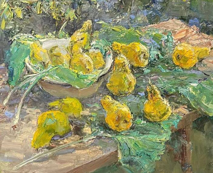 Груши в листве - 1, Туман Жумабаев, Купить картину Масло